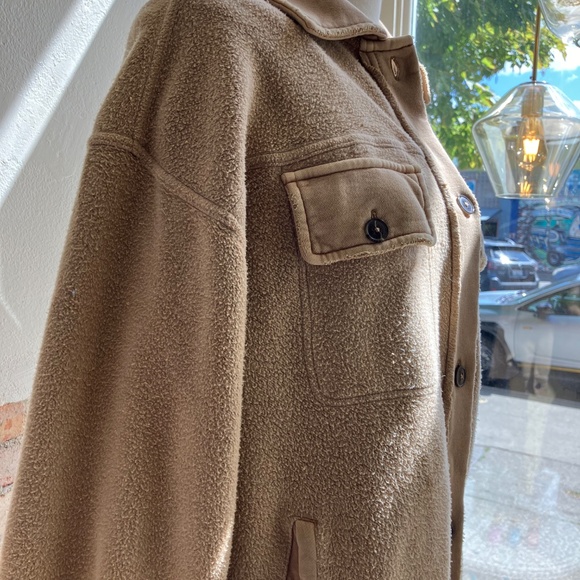 Free People Sable Ruby Shirt Fleece Oversized Button Down Shacket Jacket XSMALL - Picture 6 of 12